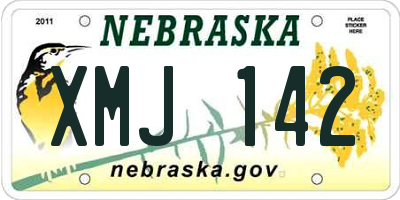 NE license plate XMJ142