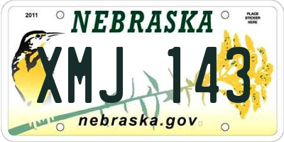 NE license plate XMJ143