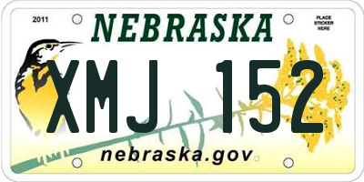 NE license plate XMJ152