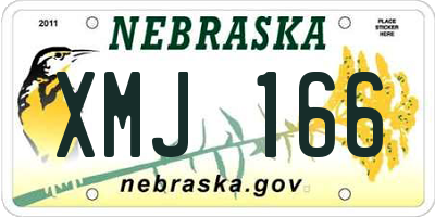 NE license plate XMJ166