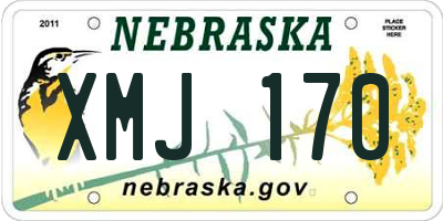 NE license plate XMJ170