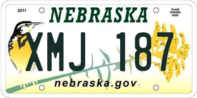 NE license plate XMJ187