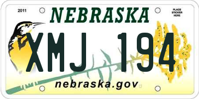NE license plate XMJ194