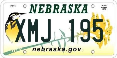 NE license plate XMJ195