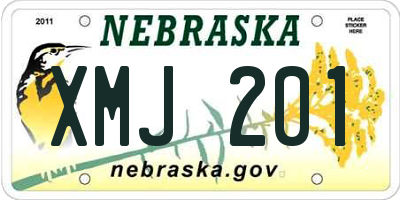 NE license plate XMJ201