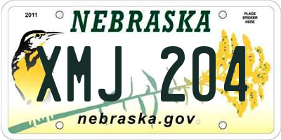 NE license plate XMJ204
