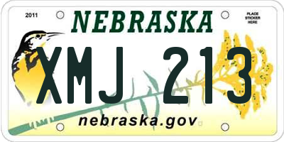 NE license plate XMJ213