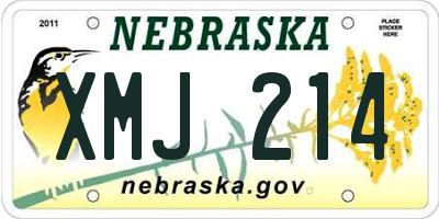 NE license plate XMJ214