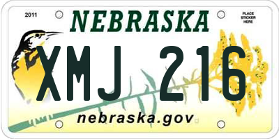 NE license plate XMJ216