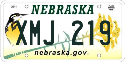 NE license plate XMJ219