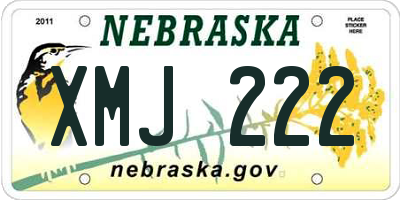 NE license plate XMJ222