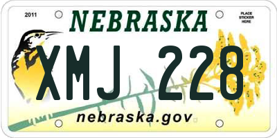 NE license plate XMJ228