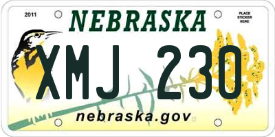 NE license plate XMJ230