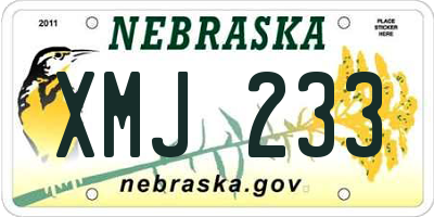 NE license plate XMJ233