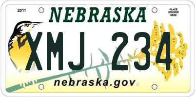 NE license plate XMJ234