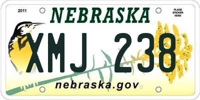 NE license plate XMJ238