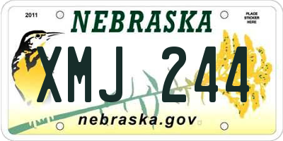 NE license plate XMJ244