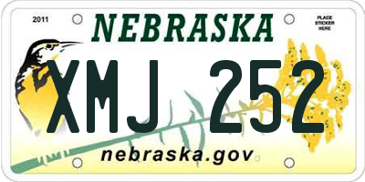 NE license plate XMJ252