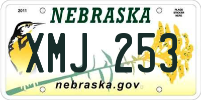 NE license plate XMJ253