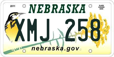NE license plate XMJ258