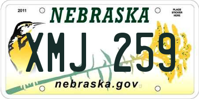 NE license plate XMJ259