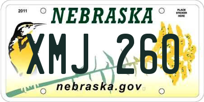 NE license plate XMJ260