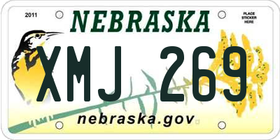 NE license plate XMJ269