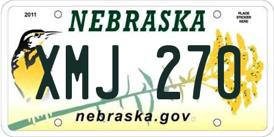 NE license plate XMJ270