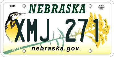 NE license plate XMJ271