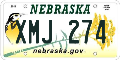 NE license plate XMJ274