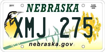 NE license plate XMJ275