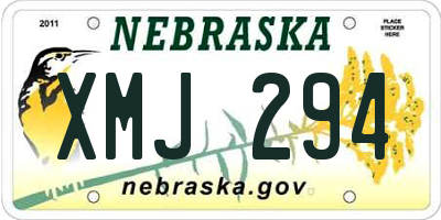 NE license plate XMJ294
