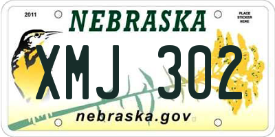 NE license plate XMJ302