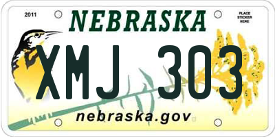 NE license plate XMJ303