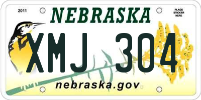 NE license plate XMJ304