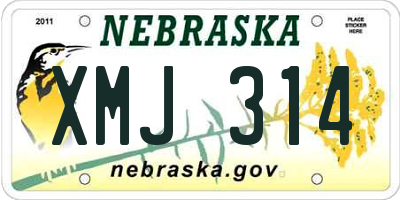 NE license plate XMJ314