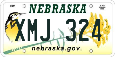 NE license plate XMJ324