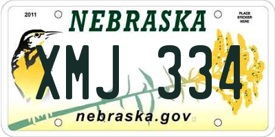 NE license plate XMJ334