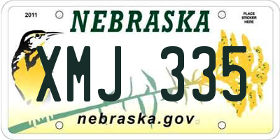 NE license plate XMJ335