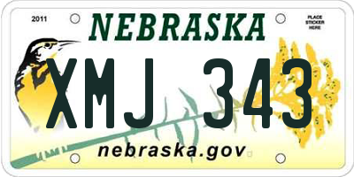 NE license plate XMJ343