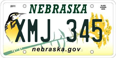 NE license plate XMJ345