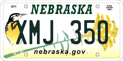 NE license plate XMJ350