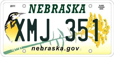 NE license plate XMJ351