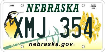 NE license plate XMJ354