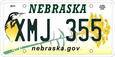 NE license plate XMJ355