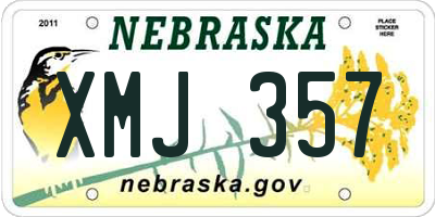 NE license plate XMJ357