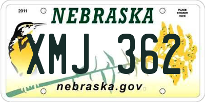 NE license plate XMJ362