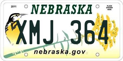 NE license plate XMJ364