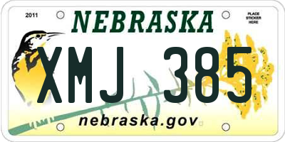 NE license plate XMJ385
