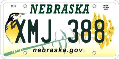 NE license plate XMJ388